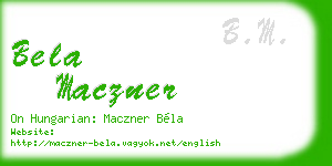 bela maczner business card