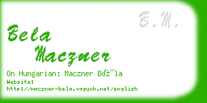 bela maczner business card